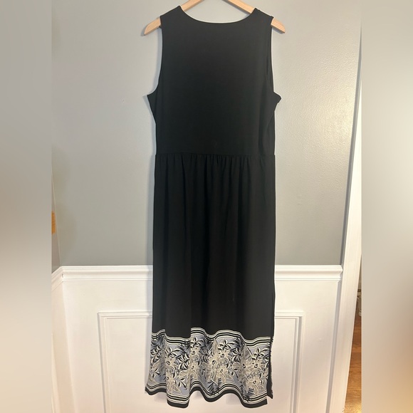 *NWT* J.Jill Wearever Collection Black Floral Havana Maxi Dress, Size Large Tall - Picture 6 of 11